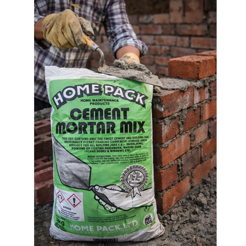 Home Pack Cement Mortar Mix Multicoloured 5Kg HOM5KGMM | Ready Mix Building Sand and Cement Blend | For Bricklaying-Pointing and General Masonry Repairs | Home Maintenance Product