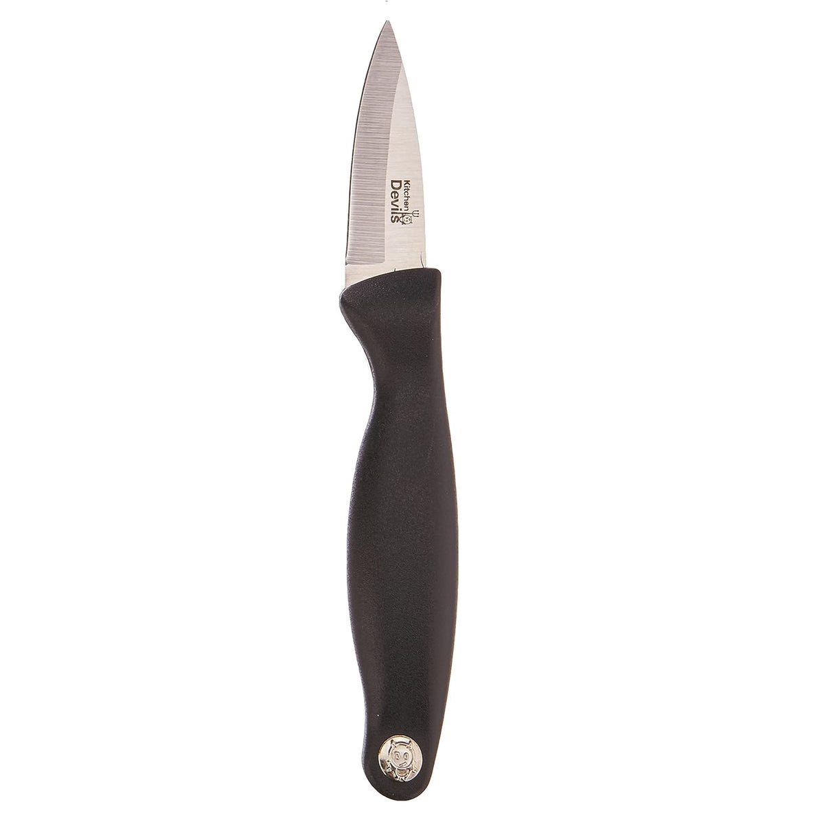Kitchen Devils Vegetable Knife Black 602000 | Sharp Stainless Steel Paring Knife | With Ergonomic Handle | Precision Cutting for Fruit and Vegetables