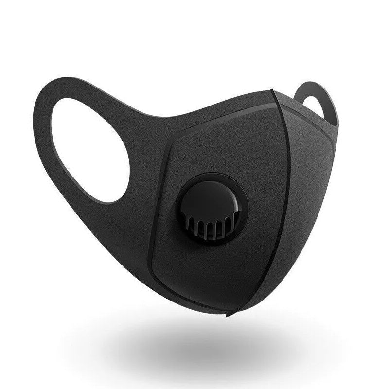 Reusable Air Pollution Face Mouth Mask with PM2.5 Breathing Valve Black