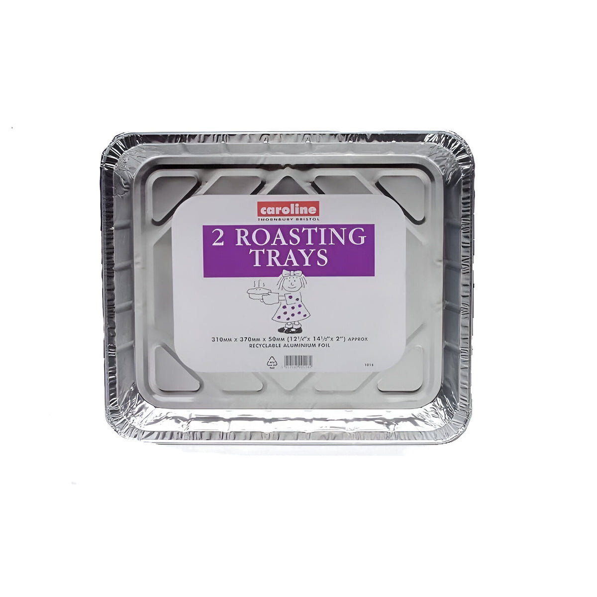 Caroline Aluminium Roasting Trays Silver 310mm x 370mm x 50mm Pack of 2 1016