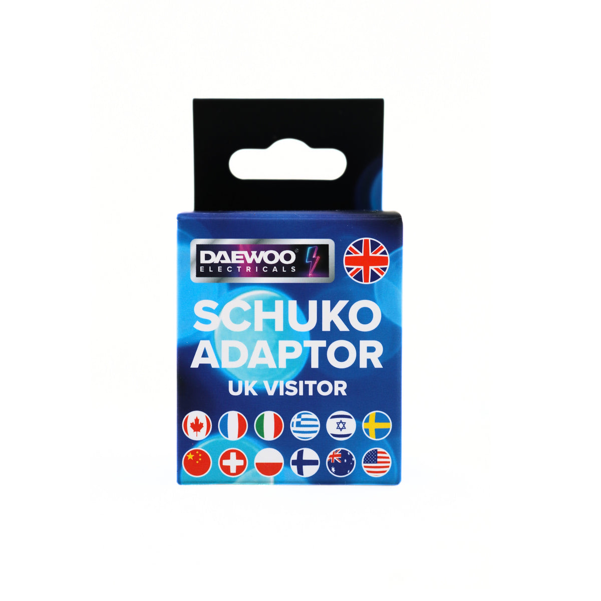 Daewoo Electricals Schuko to UK Plug Adaptor White 13Amp 250V ELA1262 | European to UK Travel Power Adaptor