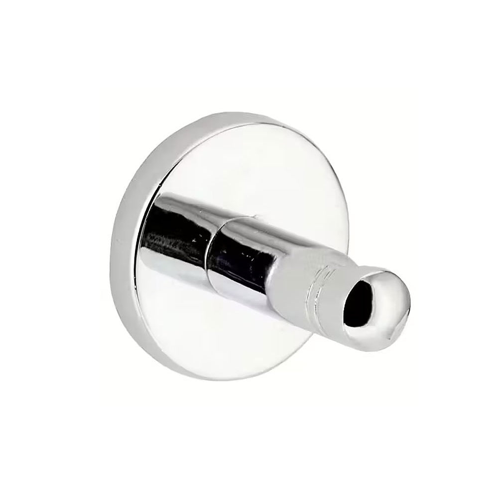 Euroshowers Round Bathroom Robe Hook Chrome Plated 19120 | Wall Mounted | Heavy Duty | Rust Resistant | Polished Chrome | Towel Coat Robe Holder | Easy Installation | Durable Metal | Space Saving