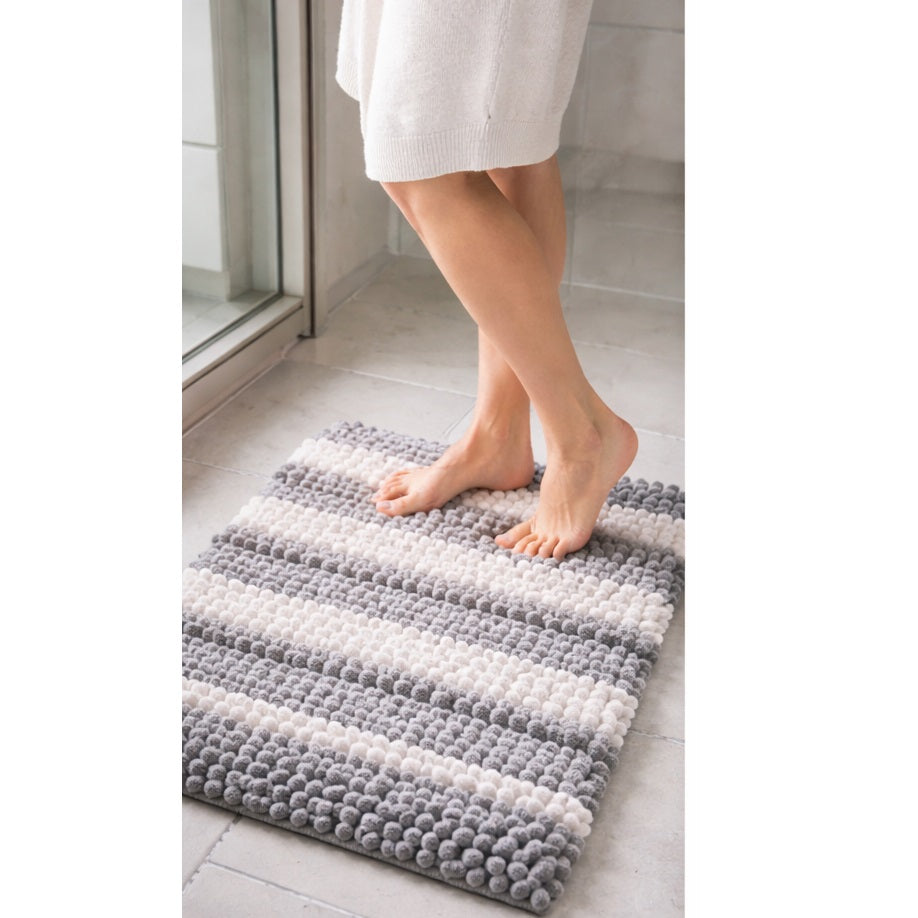 Bathroom Solutions Chenille Anti-Slip Bath Mat Assorted Colours 60cm x 40cm 170494750 | Soft Absorbent Bathroom Rug | Slip-Resistant Bath Rug | Bathroom Carpet