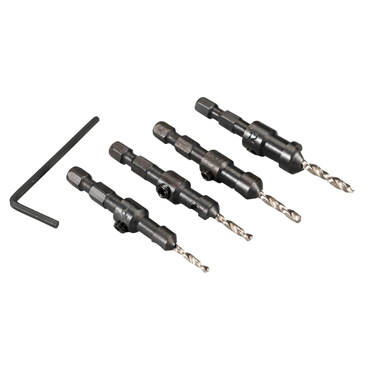 Makita Countersink with Drill Bit Black and Silver 4-Piece D-73455