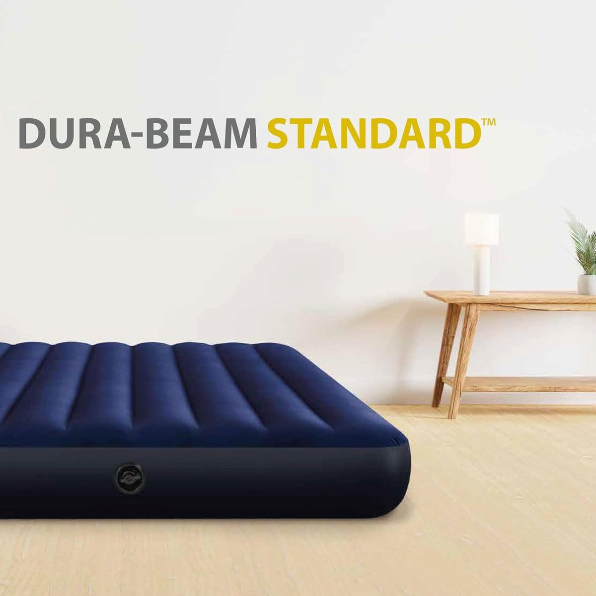 Intex Dura Beam Standard Air Bed Navy Blue 137cm x 191cm x 25cm I03403200 | With Fiber Technology | Enhanced Comfort-Stability and Firmness | Lightweight and High Strength Fibers | Inflatable Mattress | Air-filled Mattress | Inflatable Camping Bed