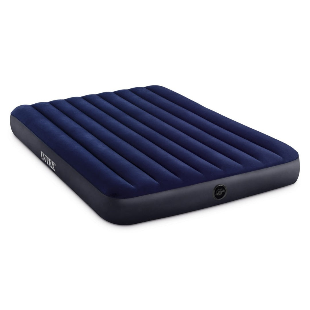 Intex Dura Beam Standard Air Bed Navy Blue 137cm x 191cm x 25cm I03403200 | With Fiber Technology | Enhanced Comfort-Stability and Firmness | Lightweight and High Strength Fibers | Inflatable Mattress | Air-filled Mattress | Inflatable Camping Bed