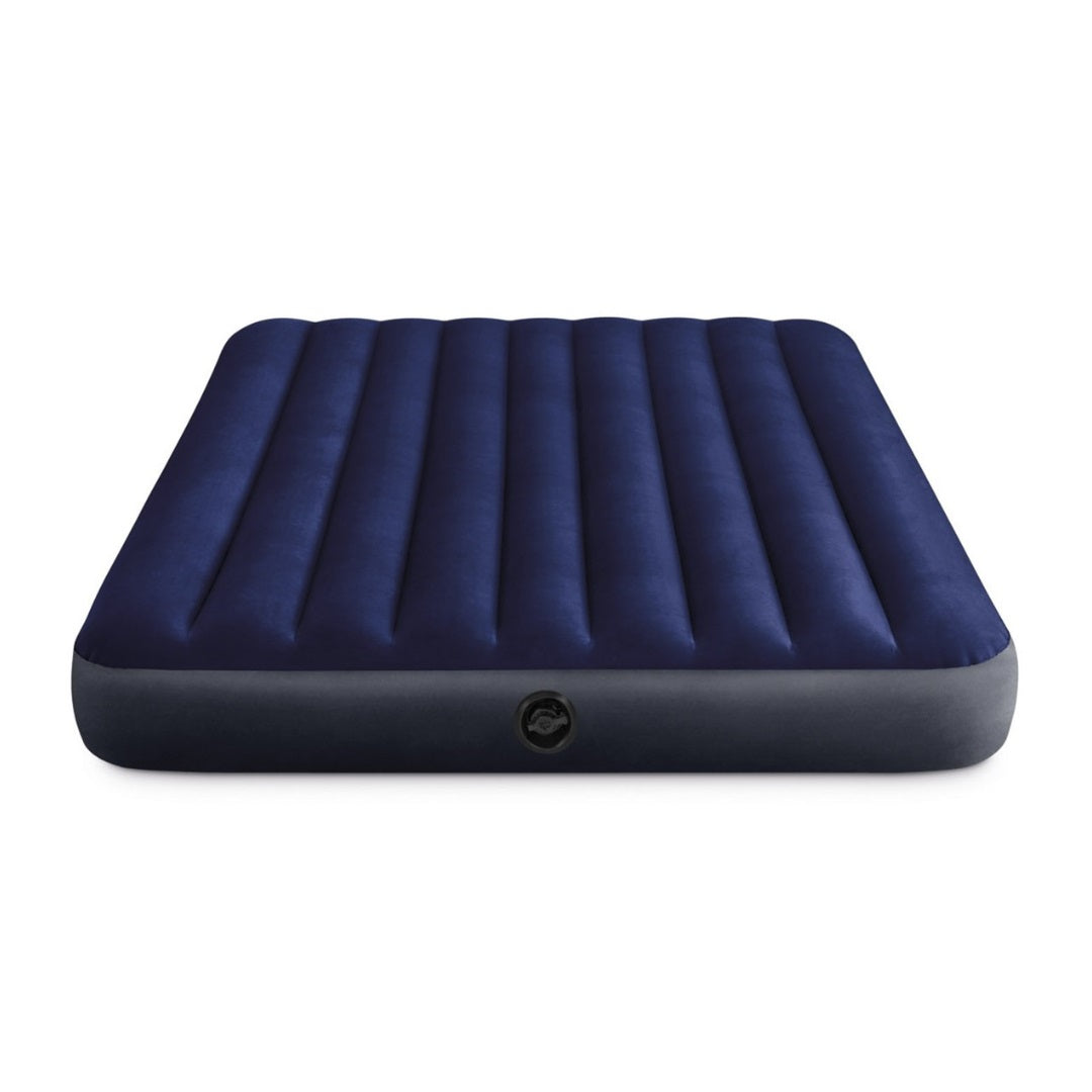 Intex Dura Beam Standard Air Bed Navy Blue 137cm x 191cm x 25cm I03403200 | With Fiber Technology | Enhanced Comfort-Stability and Firmness | Lightweight and High Strength Fibers | Inflatable Mattress | Air-filled Mattress | Inflatable Camping Bed