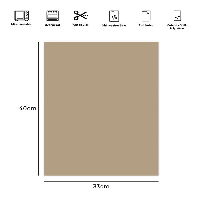 Blackmoor Reusable Cooking Sheets Brown 40cm x 33cm Pack of 2 65480 | Non-Stick Baking Mats | Cut to Size | Dishwasher Safe Oven Liners | Ovenproof | Catches Spills and Spatters | Grill Sheets | Roasting Liners | Kitchen Baking Mats | Baking Tray Liners