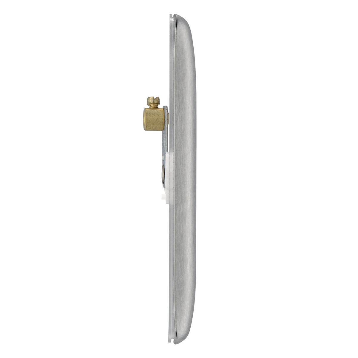 British General Nexus Metal Single Blank-Plate Brushed Steel H86mm x W86mm x D14.5mm NBS94 | Sleek and Slim with Softly Round Corners