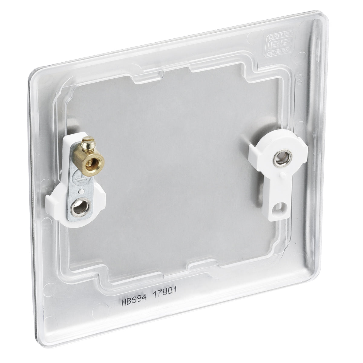 British General Nexus Metal Single Blank-Plate Brushed Steel H86mm x W86mm x D14.5mm NBS94 | Sleek and Slim with Softly Round Corners