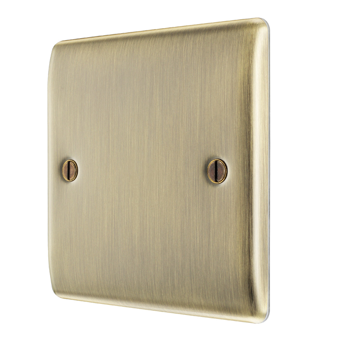British General Nexus Metal Single Blank-Plate Antique Brass H86mm x W86mm  NBS94 | Sleek and Slim with Softly Round Corners