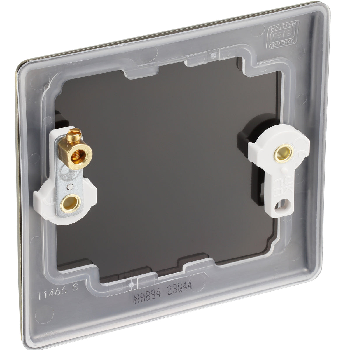 British General Nexus Metal Single Blank-Plate Antique Brass H86mm x W86mm  NBS94 | Sleek and Slim with Softly Round Corners
