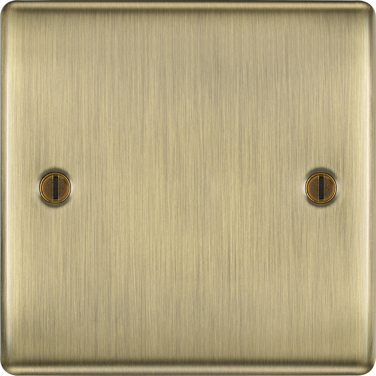 British General Nexus Metal Single Blank-Plate Antique Brass H86mm x W86mm  NBS94 | Sleek and Slim with Softly Round Corners