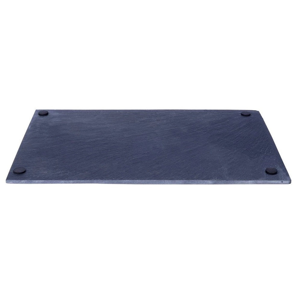 Excellent Houseware Rectangular Slate Serving Platter Black 30cm x 20cm 210000190 | Natural Slate | Food Serving Board | Cheese Platter | Tapas-Dessert Presentation Plate