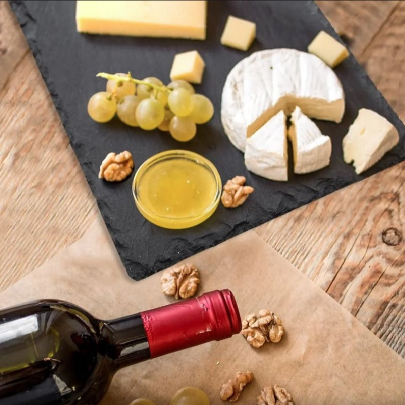 Excellent Houseware Rectangular Slate Serving Platter 30cm x 15cm 278000260 | Natural Slate | Food Serving Board | Cheese Platter | Tapas-Dessert Presentation Plate