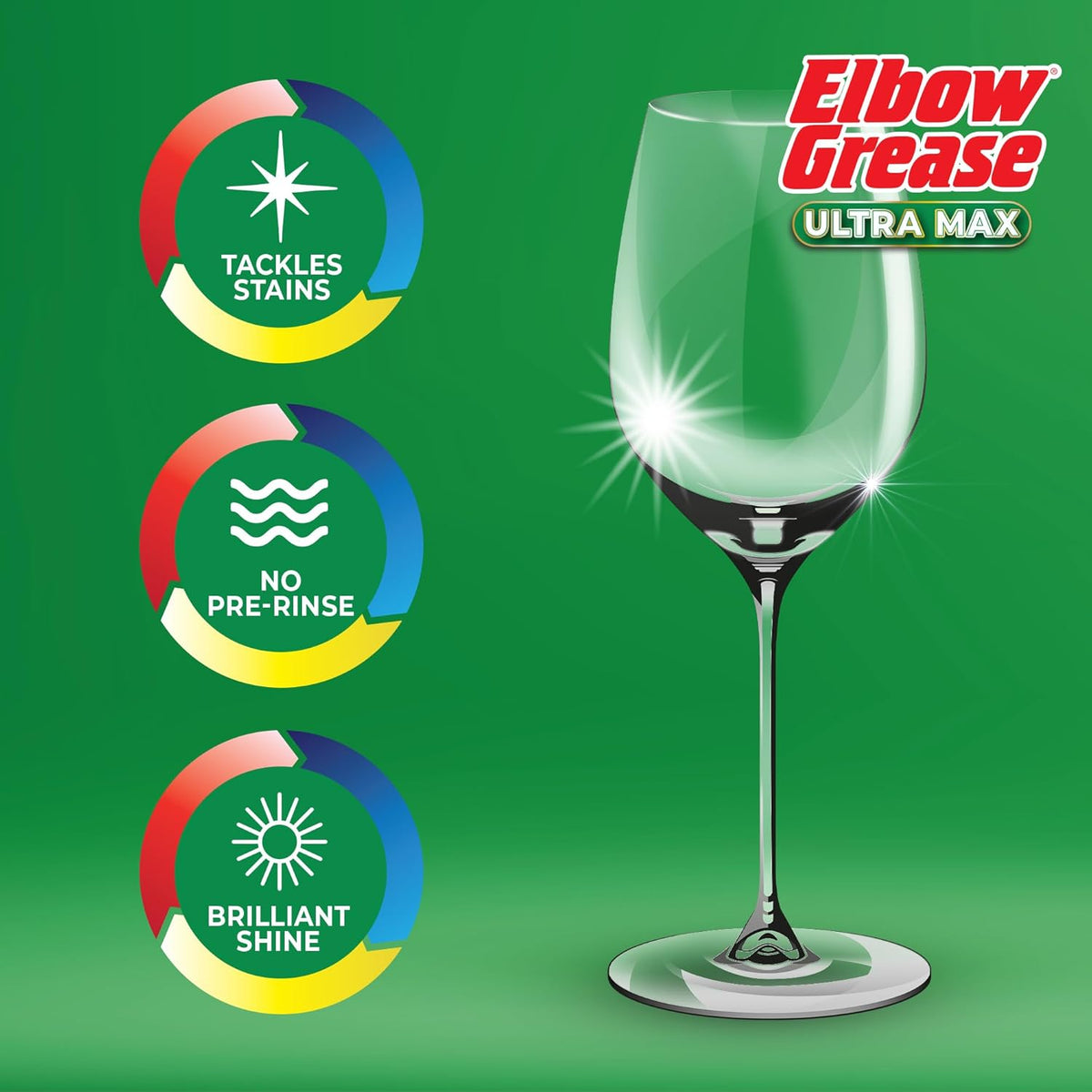 151 Elbow Grease Ultra Max Lemon Fresh Dishwasher Liquid Tabs White Pack of 30 EG301 | Tough on Grease | No Pre-Rinse | Brilliant Shine | Neutralise Odours | Prevent Limescale and Spots | Dishwashing Tablets | Dish Cleaning Tablets