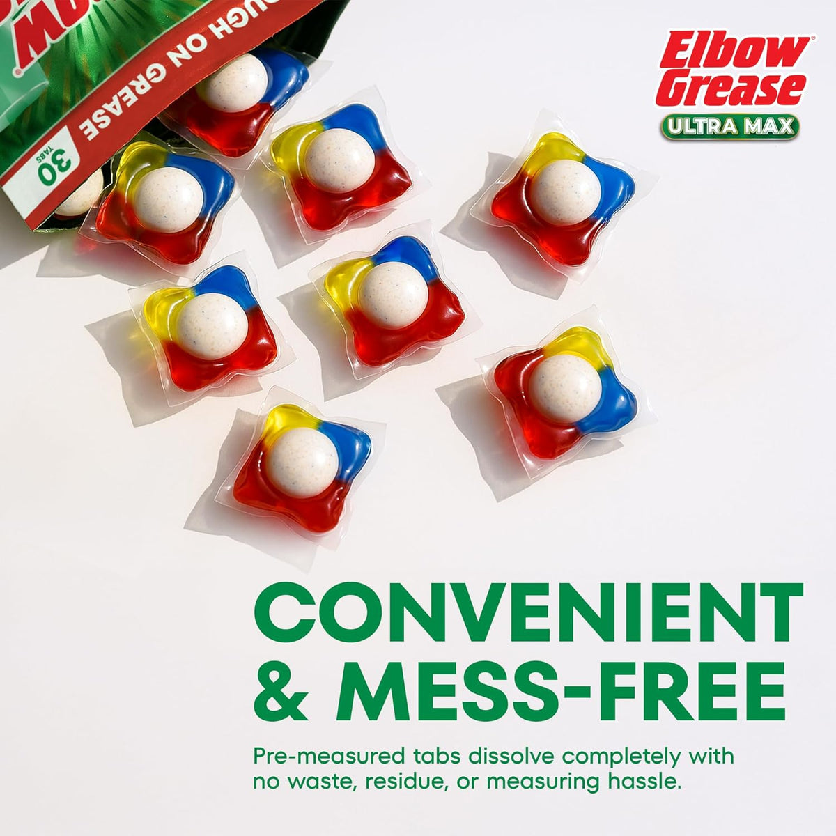 151 Elbow Grease Ultra Max Lemon Fresh Dishwasher Liquid Tabs White Pack of 30 EG301 | Tough on Grease | No Pre-Rinse | Brilliant Shine | Neutralise Odours | Prevent Limescale and Spots | Dishwashing Tablets | Dish Cleaning Tablets