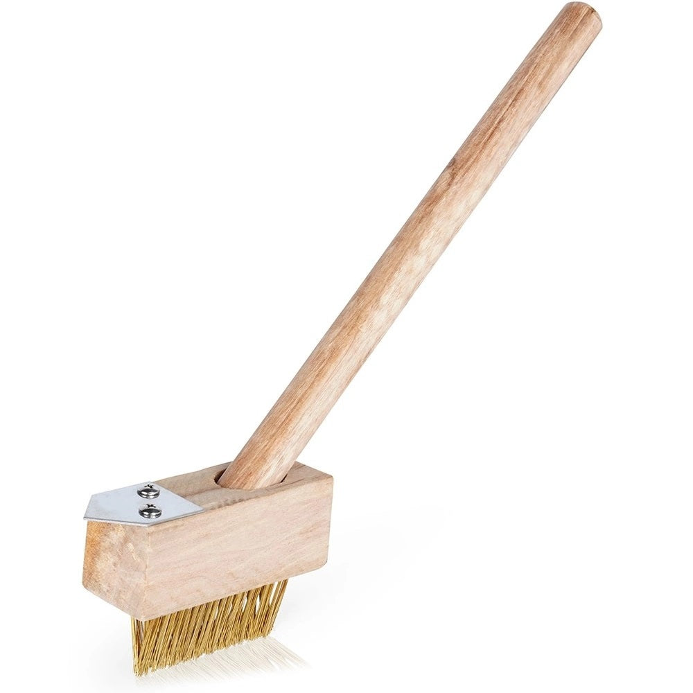 ProGarden Brass Wire Weed Brush with Natural Wood Handle Brown 36cm CG9000020 | Garden Weed Cleaning Brush | Patio Joint Scrub Brush | Paving Crack Weeder Tool