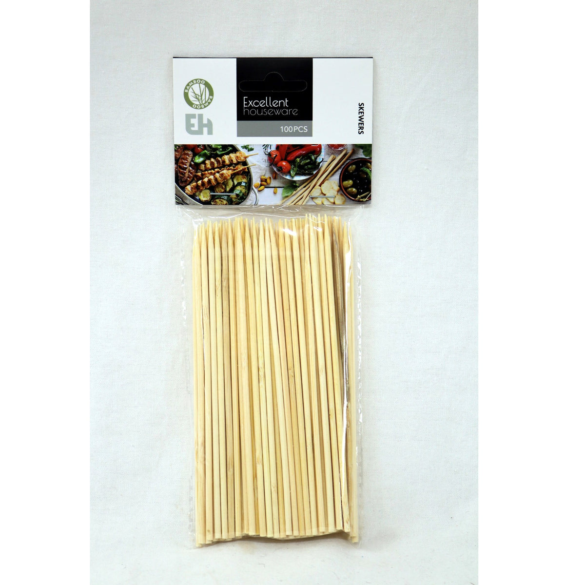Excellent Houseware Bamboo Skewers Natural 15cm Pack of 100 408100610 | Bamboo BBQ Skewers | Wooden Kebab and Barbecue Food Sticks
