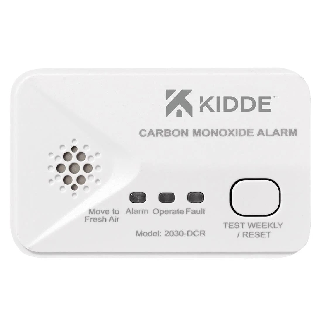 Kidde Carbon Monoxide Alarm White 2030-DCR | Easy Set-Up | Batteries Included | Wall Mount or Free Standing
