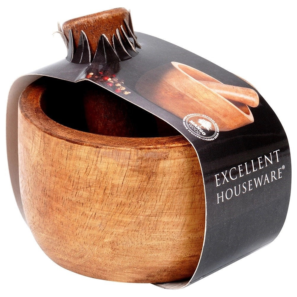 Excellent Houseware Mango Wood Pestle and Mortar Natural A55700230