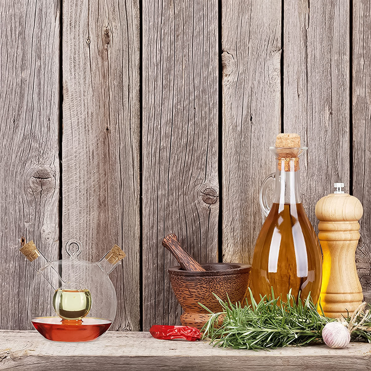 Excellent Houseware Oil and Vinegar Glass Bottle Clear 12cm x 11cm 170452200