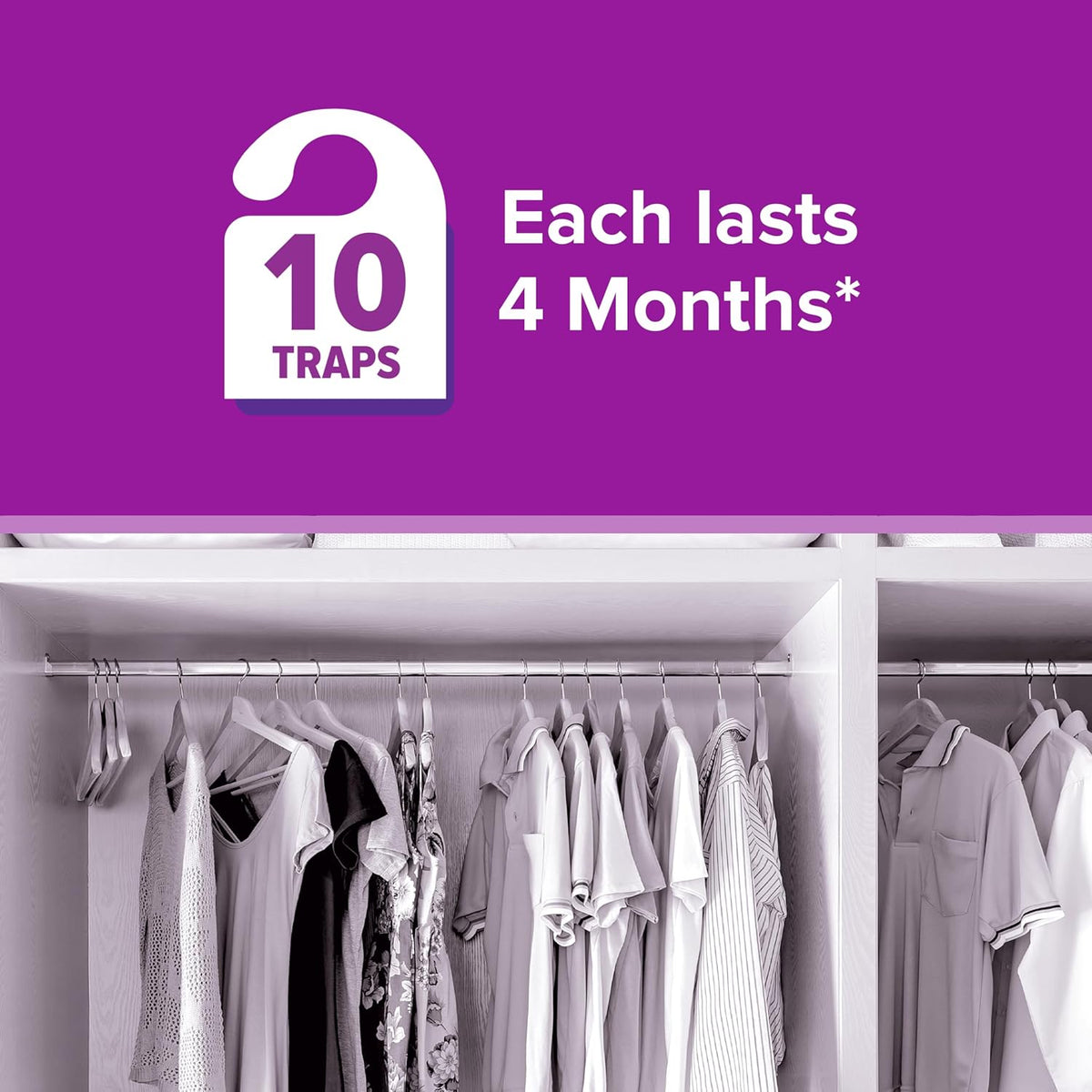 Acana Pheromone Moth Trap Mega Pack of 10 1337 | Attracts and Kills Common Clothes Moths | Odourless-Safe and Non-Toxic Moth Killer | Effective and Proven Elimination | Each Lasts 4 Months | For Cloths-Fabrics and Carpets