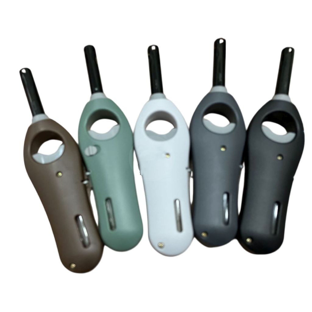 Refillable Multipurpose Gas Lighter with Safety Lock Assorted Colours 185mm Pack of 1 YV3000030 | BBQ Grill Lighter | Long Reach Lighter | Long Nozzle Lighter | Stove Ggnition Lighter | Candle Lighting Tool | Kitchen Lighter Stick | Household Gas Lighter