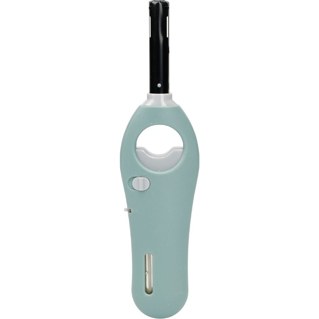 Refillable Multipurpose Gas Lighter with Safety Lock Assorted Colours 185mm Pack of 1 YV3000030 | BBQ Grill Lighter | Long Reach Lighter | Long Nozzle Lighter | Stove Ggnition Lighter | Candle Lighting Tool | Kitchen Lighter Stick | Household Gas Lighter