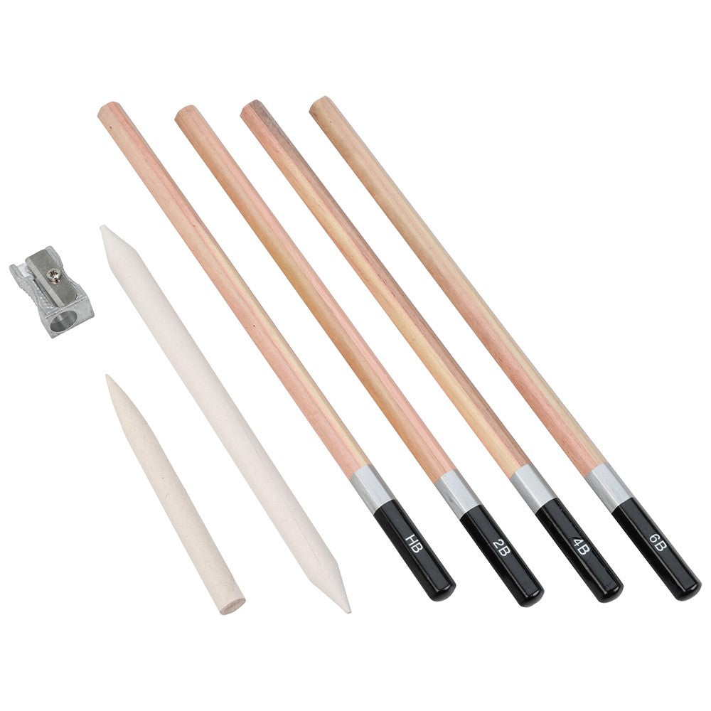Artist Sketch and Drawing Set Multicoloured Pack of 13 110740520 | Graphite Pencils | Charcoal Sticks | Eraser | Sharpener and Blending Stumps | Complete Art Sketch Kit | For Beginners and Artists | Drawing Tools Set | Art Supplies | Drawing Starter Kit