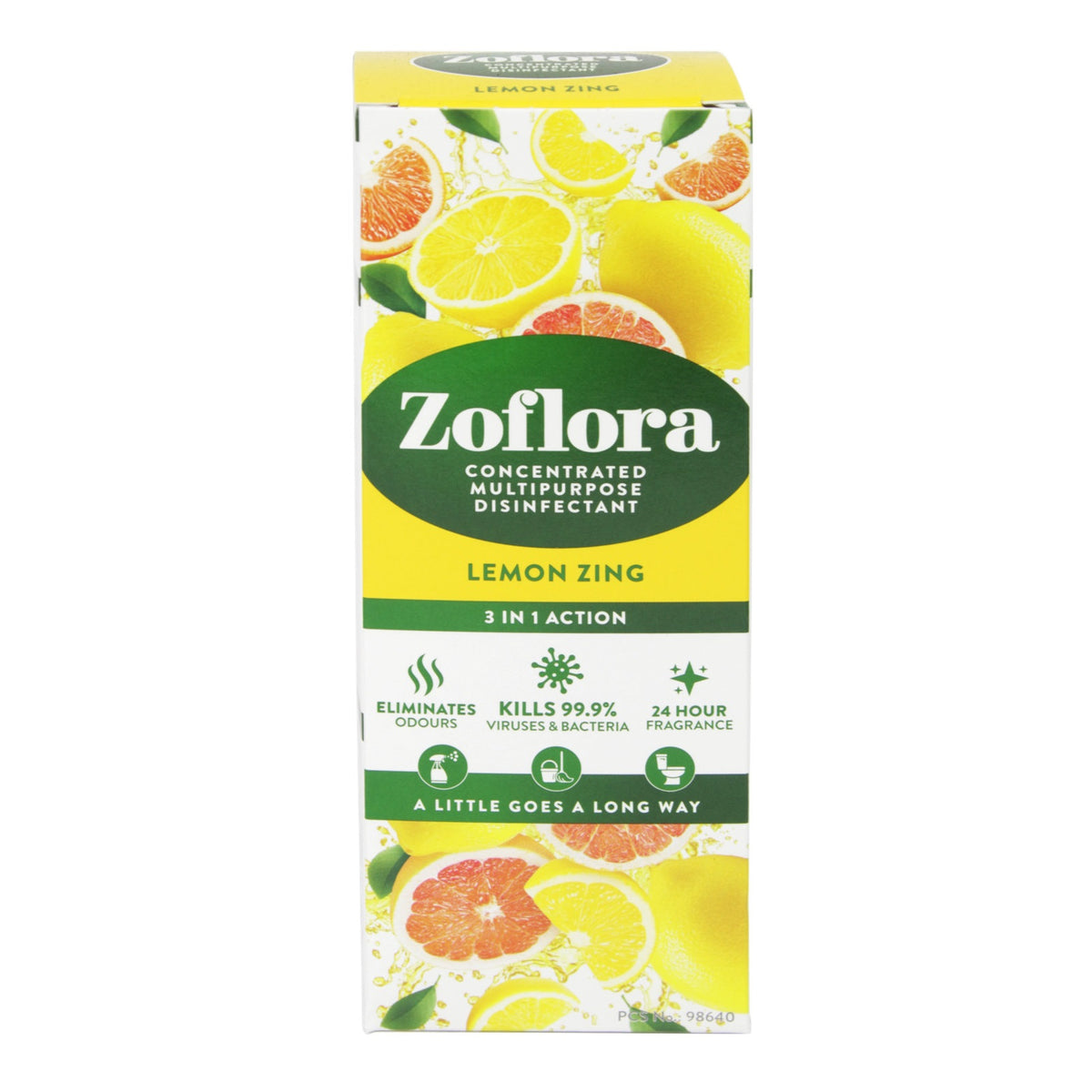 Zoflora Concentrated Multipurpose 3 in 1 Action Disinfectant Lemon Zing Multicoloured 120ml 11716 | Household Cleaner | Eliminates Odours | Kills Viruses and Bacteria | Fresh Citrus Fragrance | Long Lasting Freshness | Kitchen Cleaner | Bathroom Cleaner | Floor Disinfectant | Tile And Tap Cleaner