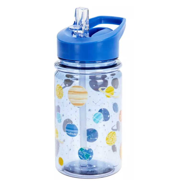 Excellent Houseware Kids Collection Sports Water Bottle with Flip Straw Lid Assorted Colours 450ml Pack of 1 997100530 | BPA Free | With Cute Cartoon Design | Leakproof | Drinking Bottle | School Water Bottle | Cartoon Water Bottle | Kids Outdoor Bottle