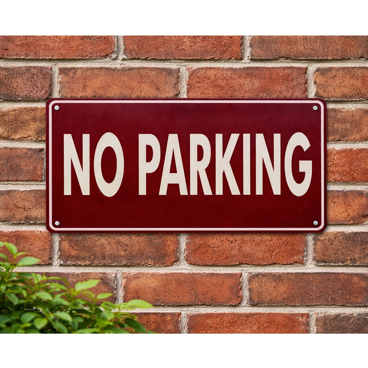 JL Supplies No Parking Sign Tin Plate Red and White 4121 | Wall Door Warning Sign | Metal Parking Restriction Sign | Indoor Outdoor Garage Driveway Notice Plate | Entry Restriction Sign | Parking Notice Board | Garage Parking Sign | Commercial Parking