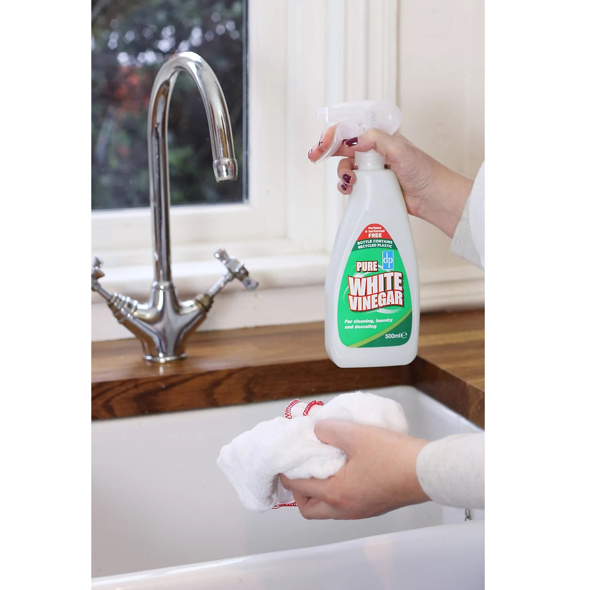 Dri-Pak Pure Vinegar White 500ml WVBTTSCDP65 | Multi-Purpose Cleaning Spray | Natural Laundry Stain Remover | Household Descaler and Glass Cleaner | Perfume Free Eco Friendly Surface Wash | Distilled Vinegar Spirit Trigger Spray