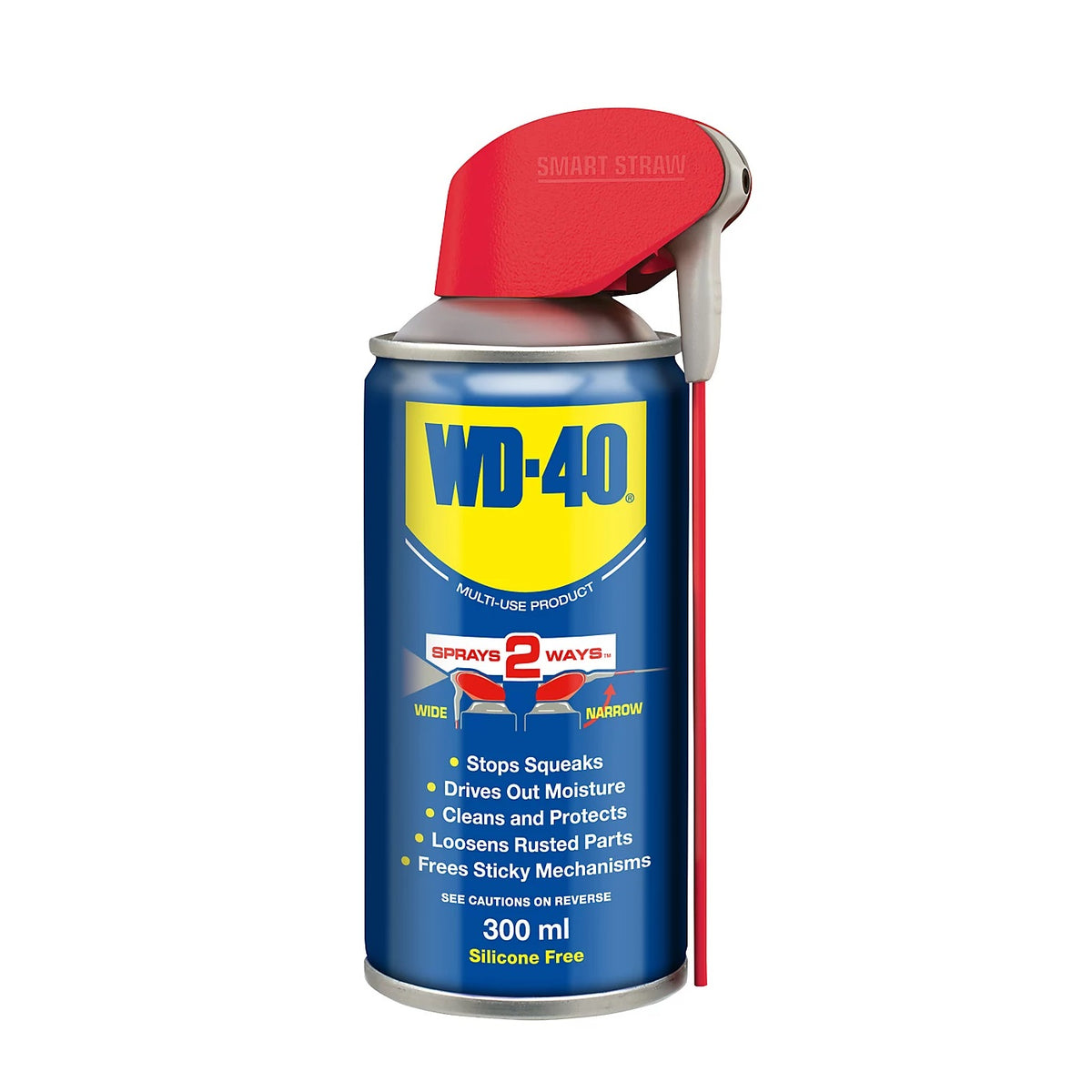 WD-40 Smart Straw Multi-Purpose Oil Lubricant Clear 300ml 44410-156 | Penetrating Oil and Anti-Rust Spray | Degreaser and Moisture Displacer | Silicone Free Squeak Stopper | Precision Maintenance Aerosol
