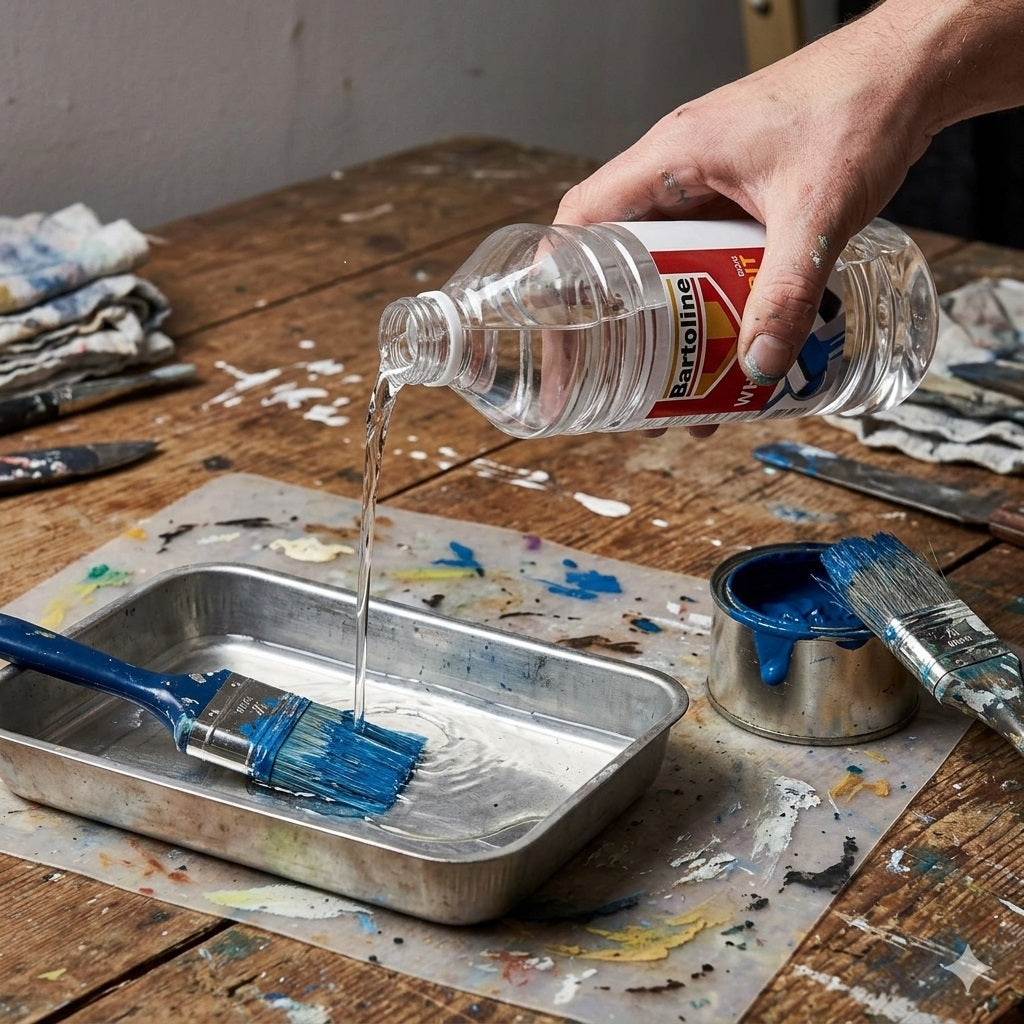 Bartoline White Spirit Multi Purpose Paint Thinner and Brush Cleaner Clear 750ml BS245 | Solvent for Oil Based Paints | Cleans Paint Brushes and Tools | Ideal for Decorating and DIY Use | Tool Cleaner | Paint Spill Remover | Grease Remover | Oil Remover
