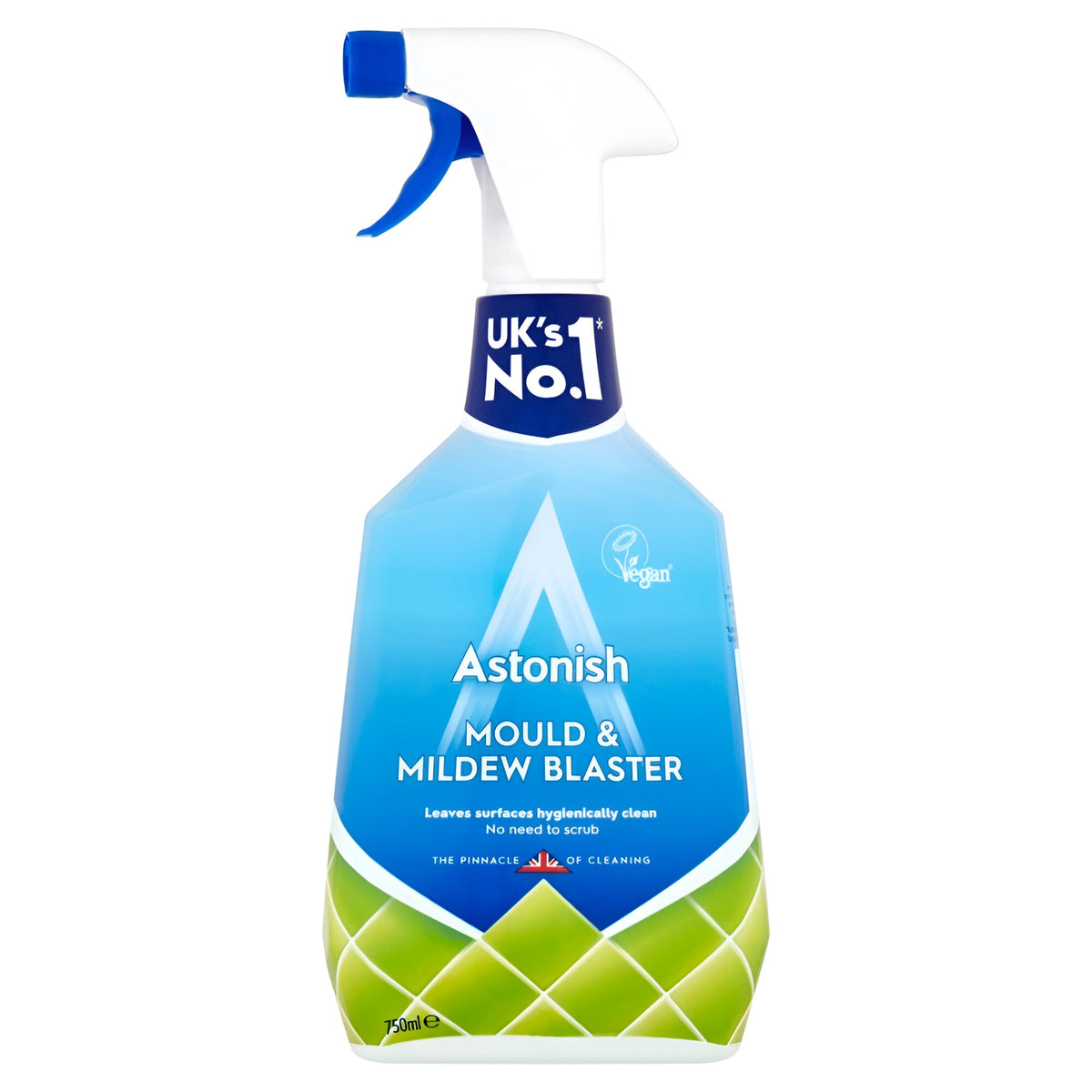 Astonish Mould and Mildew Blaster Spray Clear 750ml 9955S2 | Hygienically Cleans Surfaces | No Scrubbing Needed | Antibacterial Cleaner | Cleaning Solution | Damp Area Cleaner | Silicone Seal Cleaner | Bathroom Spray | Tile Cleaner | Grout Cleaner
