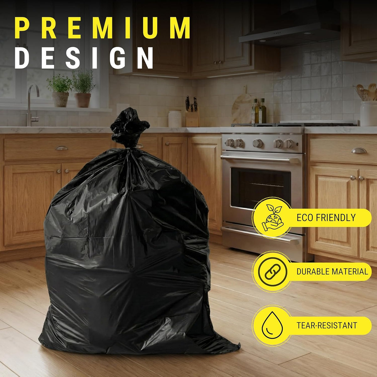Royal Markets Heavy Duty Refuse Sacks Black 18-Inch x 29-Inch x 39-Inch Pack of 10 RS10HD | Extra Long | Suitable for Domestic and Commercial Use | Garbage Bags | Trash Bags | Waste Bags | Kitchen Bin Bags | Garden Waste Bags | Household Bin Bags