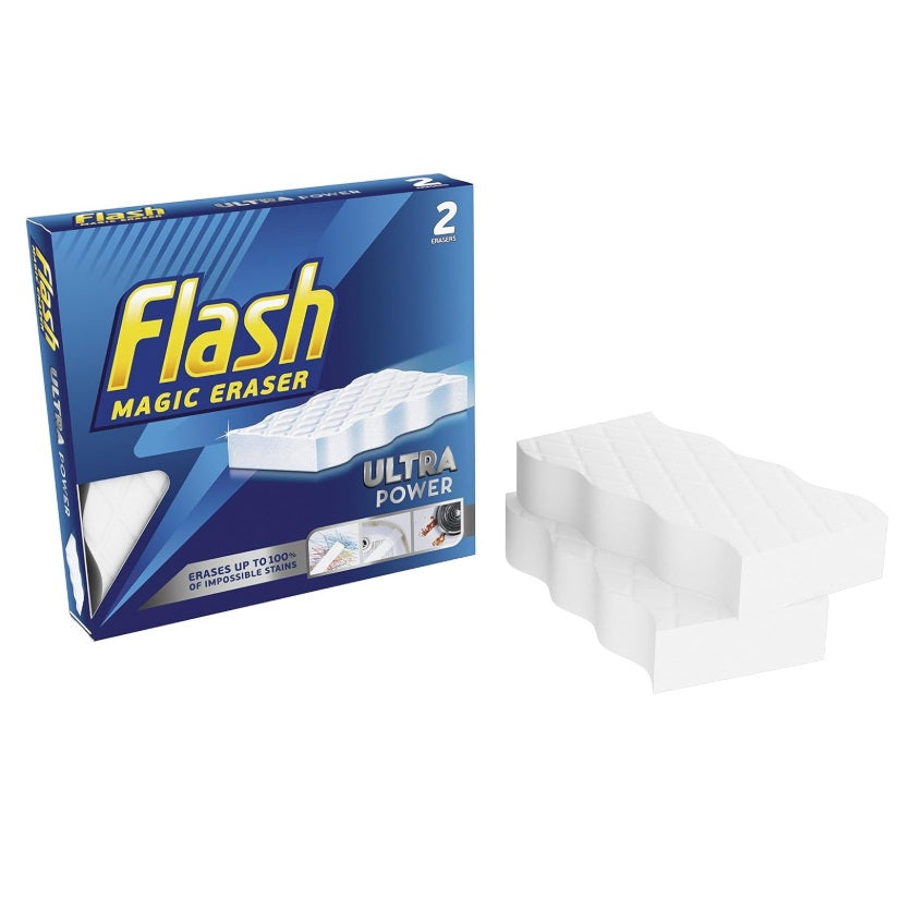 Flash Ultra Power Magic Eraser White Pack of 2 90887972 | Erases Upto 100 Percent of Impossible Stains