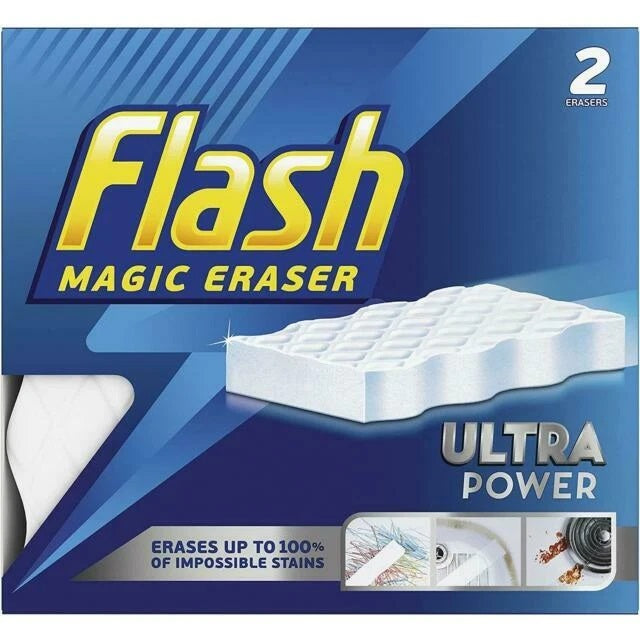Flash Ultra Power Magic Eraser White Pack of 2 90887972 | Erases Upto 100 Percent of Impossible Stains