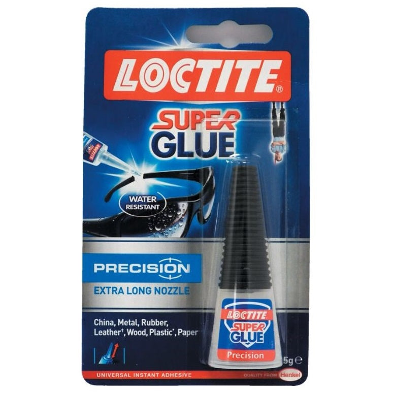 Loctite Precision Super Glue Clear 5g 1128851 | Extra Long Nozzle | Water Resistant | Universal Instant Adhesive