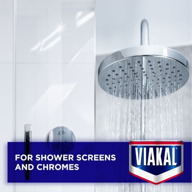 Viakal Classic Limescale Remover Spray White 500ml 91996 | Anti Droplet Technology | Powerful Bathroom Descaler | Removes Hard Water Limescale | Shower Cleaner | Sink Cleaner | Bathroom Surface Cleaner