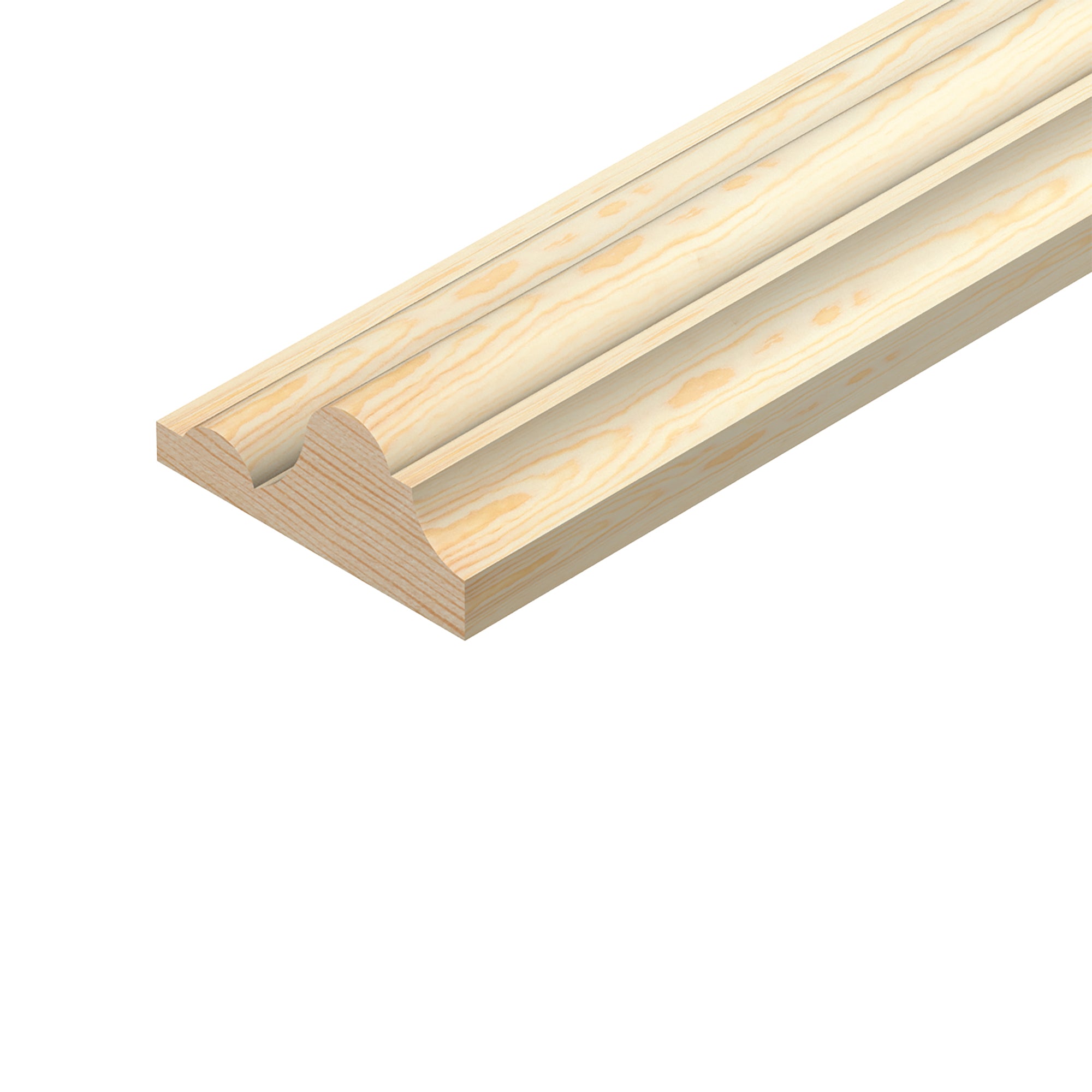 Cheshire Mouldings Pine Dado Rail Moulding Natural 2.4Mtr x 45mm x 20mm TM482 | PEFC Certified | Pine Timber Dado Rail | Decorative Wooden Wall Trim | Interior Pine Moulding Strip