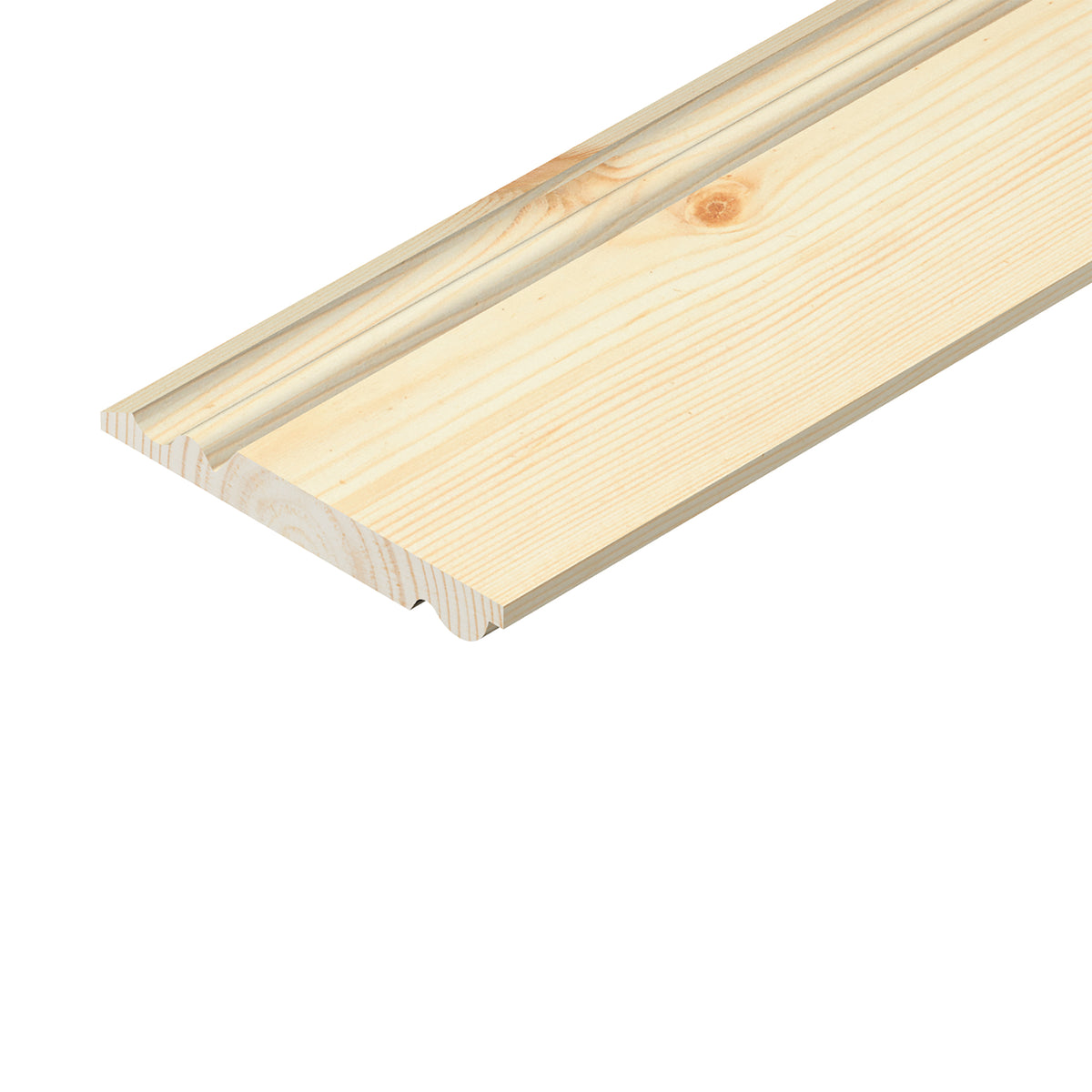 Cheshire Mouldings Pine Torus Ogee Skirting Natural 2100mm x 18mm x 145mm TM1065 | PEFC Certified | Decorative Skirting Board | Smooth Finish Wood | Interior Moulding | Paintable Stainable Wood | Internal Use Wood