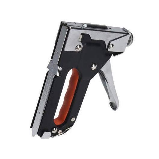 FX Tools Heavy Duty Staple Gun with Staples Black and Silver C22216580 | Quick Release Woodworking Clamp | Adjustable Grip Tool | For DIY Carpentry and Home Repairs | Strong Handheld Clamping Tool | 3 Types of Staples