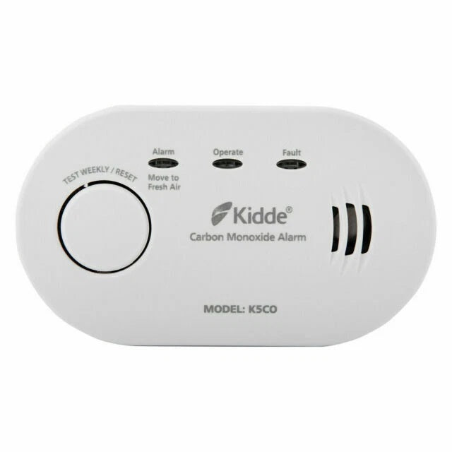 Kidde Carbon Monoxide Alarm White K5CO | Compact and Easy Set Up | LED Light Warnings | Easy Install no AC Wiring | Added Flexibility