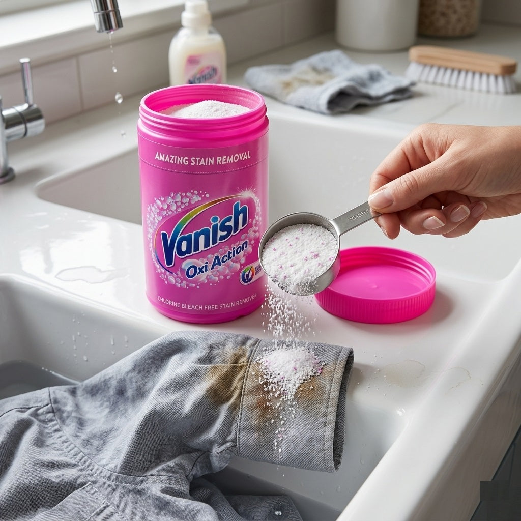 Vanish Oxi Action Stain Remover Powder Pink 1.5kg HOVAN167 | Colour Safe | Chlorine Bleach Free Stain Remover