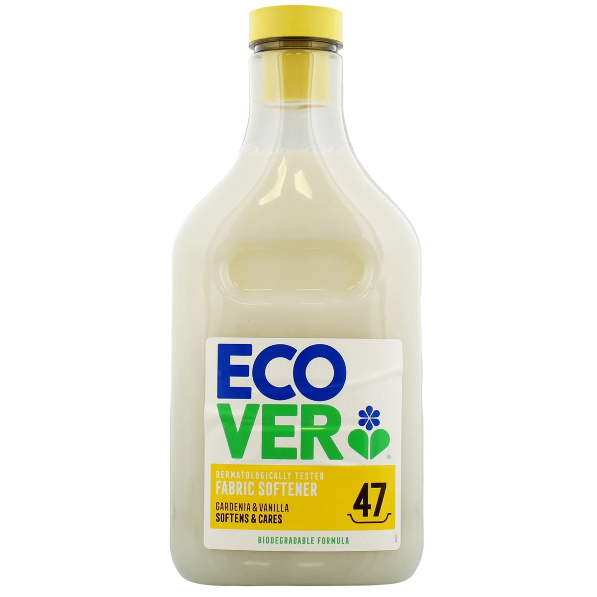 Ecover Natural Gardenia and Vanilla Fabric Softener White 1.43Ltr HOECO071 | Softens and Care | Biodegradable Formula | 47 Washes