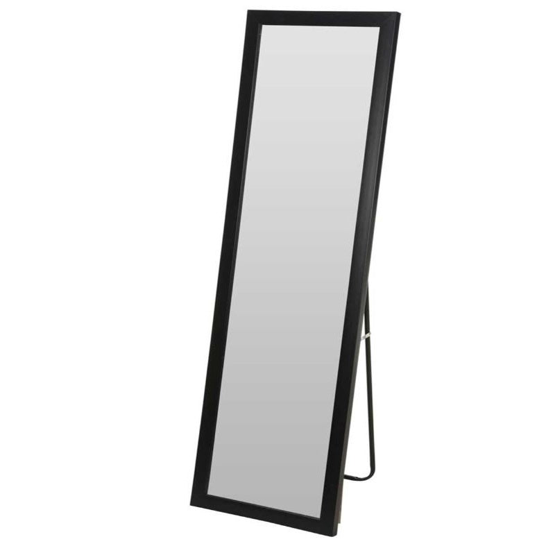 Practical Rectangular Standing Mirror Black 36cm x 126cm FL2800040 | Solid Metal Frame | Stands Stably and Securely | Fits Perfectly | Home Decor | Bedroom Mirror | Dressing Mirror | Hallway Mirror