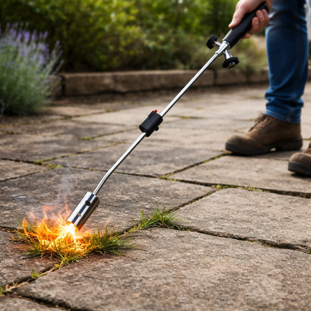 Green Blade Weed Burner Black and Silver 80cm WB112 | Killing Weeds | Melting Ice | Lighting Camp Fire | Unique Gas Cylinder Locking Design to Prevent Leakage
